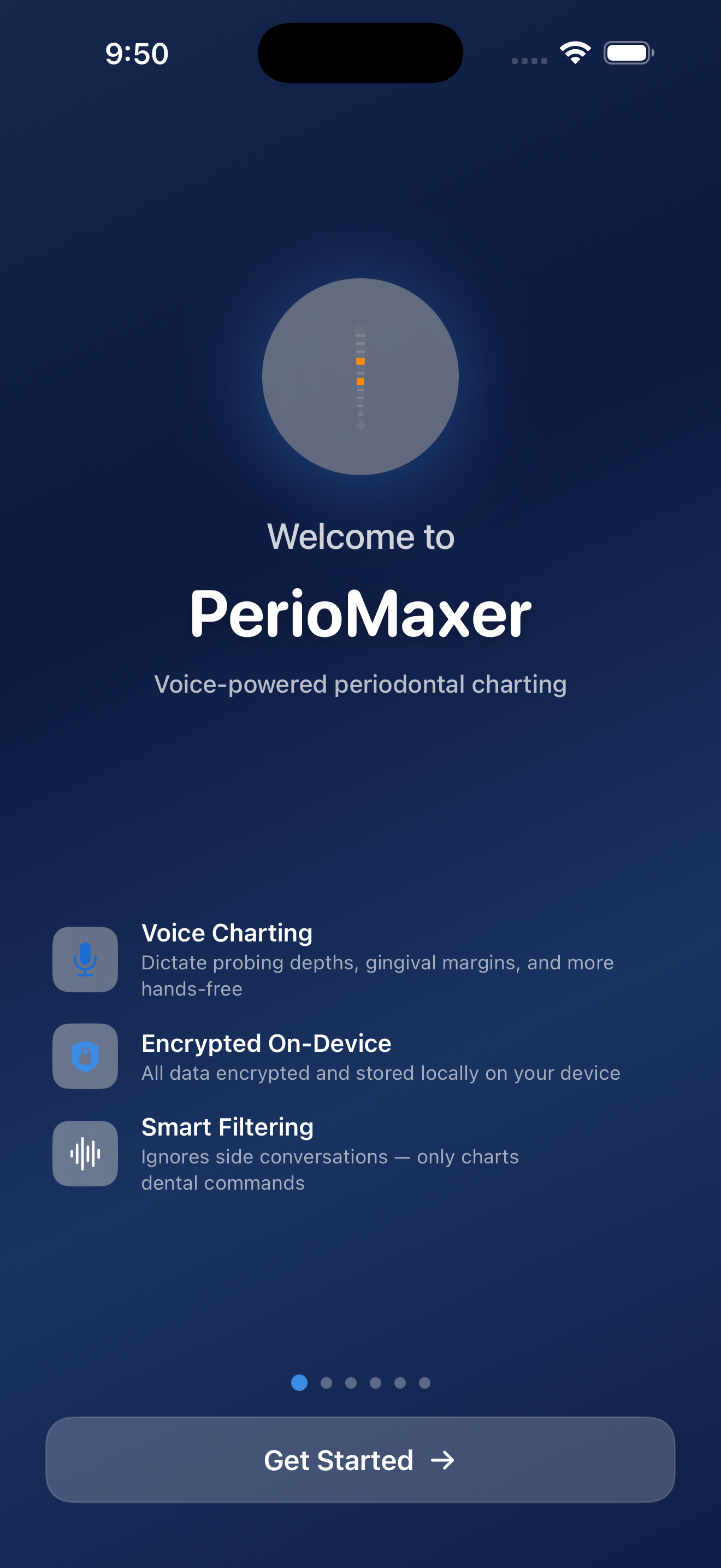 PerioMaxer welcome screen